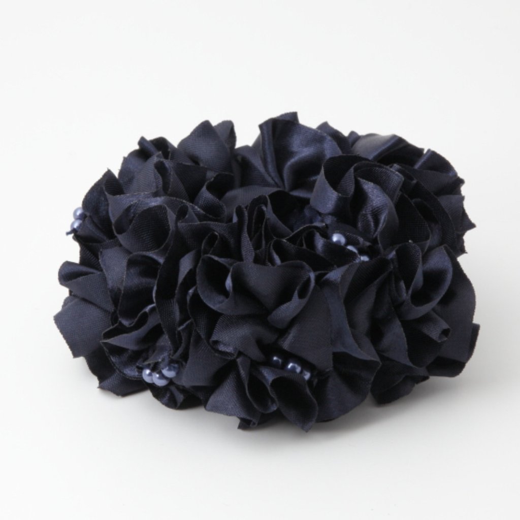 Navy Blue Silk Satin Scrunchie Crown Rouched Hair Band Headband Scrunch  Ruffle UK Statement Piece Wedding Races Party 